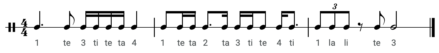 Image of Eastman simple meter rhythm example