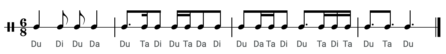 Image of Gordon compound meter rhythm example