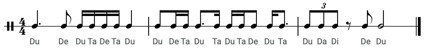 Image of Gordon simple meter rhythm example